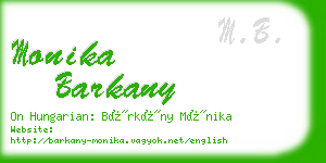 monika barkany business card